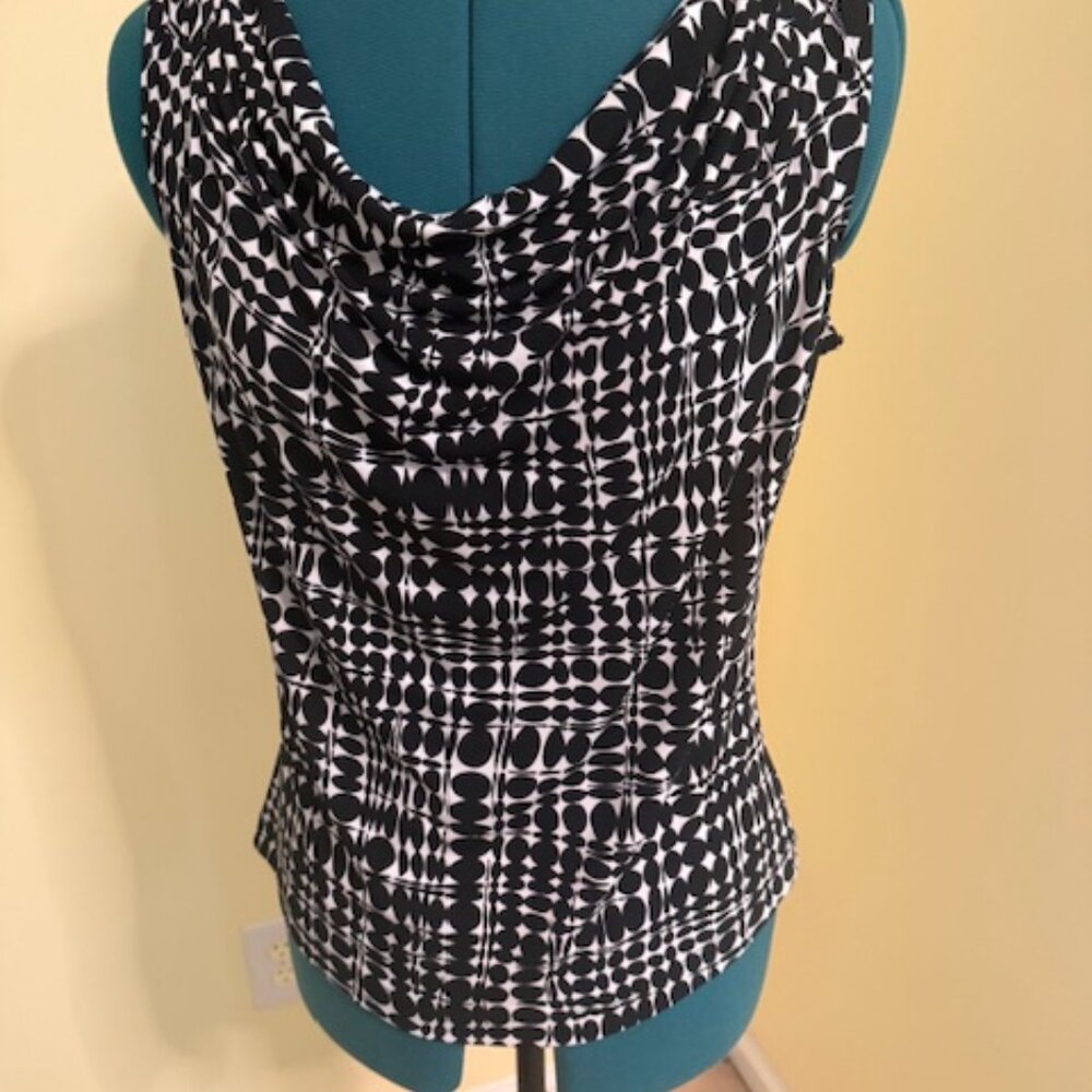 Calvin Klein Black & White Shell Blouse